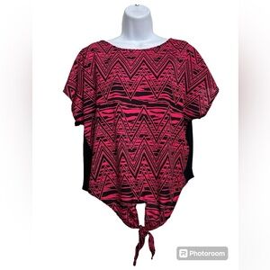 🔥Pink Rose tie-front blouse